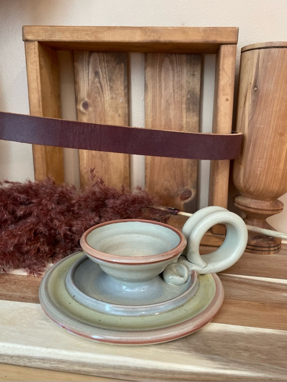 J.B.K. Pottery Chamberstick Candle Holder